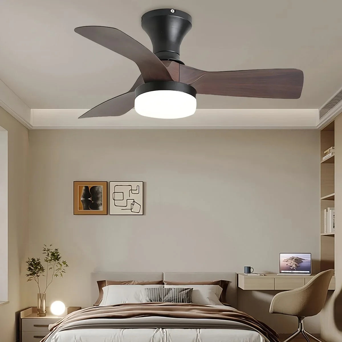 Feyran Small Propeller Ceiling Fan With Light