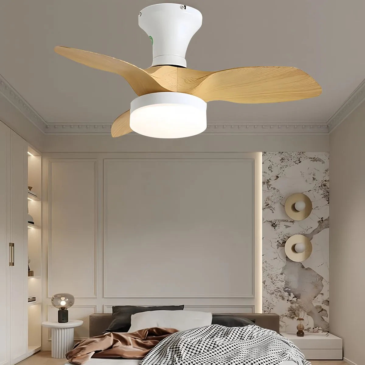 Feyran Small Propeller Ceiling Fan With Light