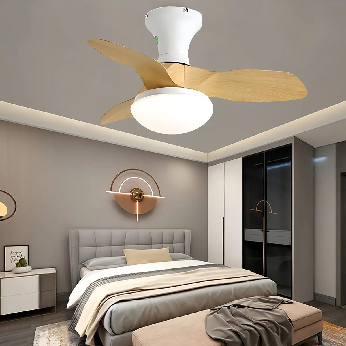 Feyran Small Propeller Ceiling Fan With Light