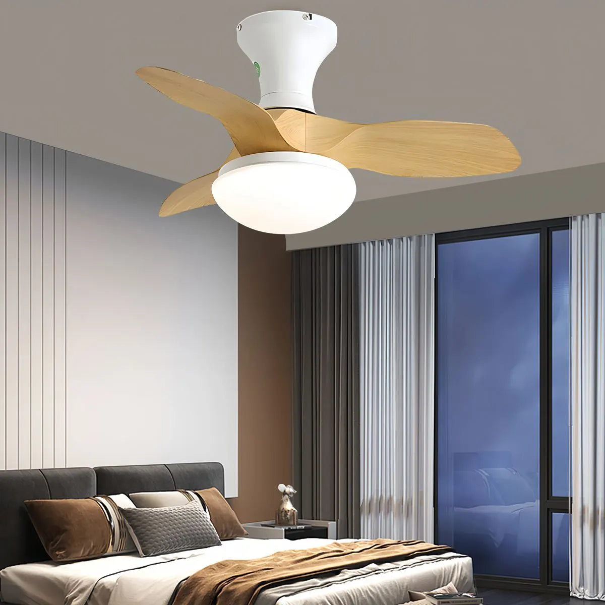 Feyran Small Propeller Ceiling Fan With Light