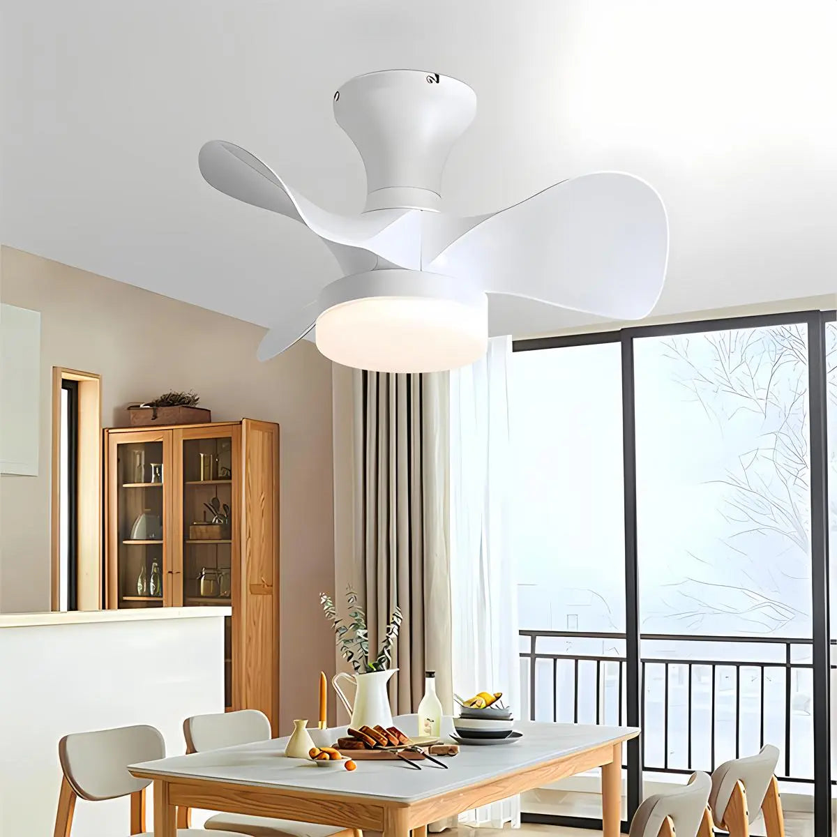 Feyran Small Propeller Ceiling Fan With Light