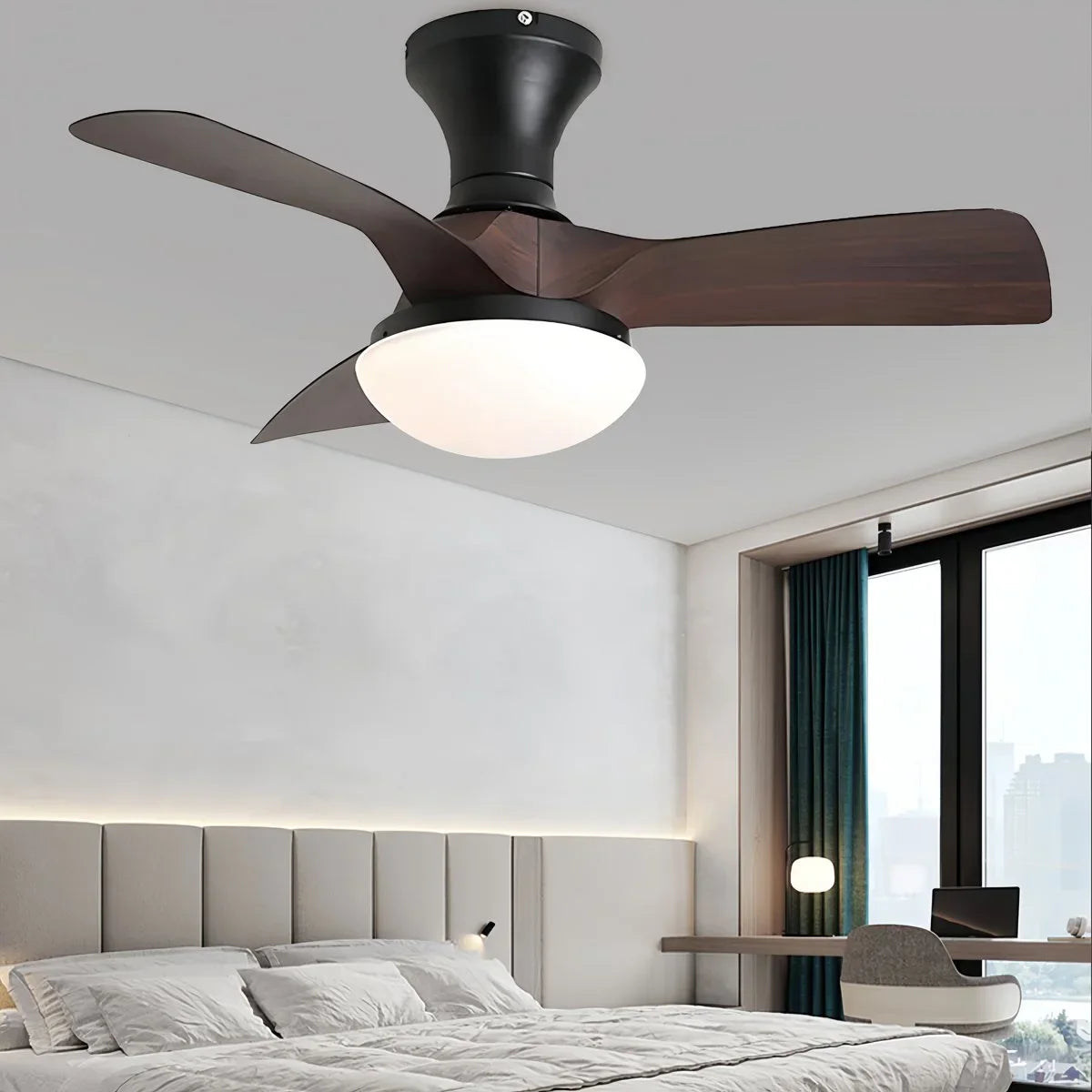 Feyran Small Propeller Ceiling Fan With Light