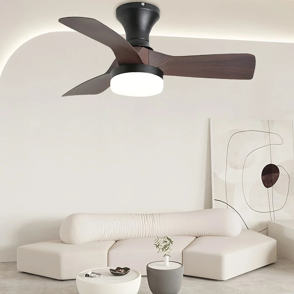 Feyran Small Propeller Ceiling Fan With Light