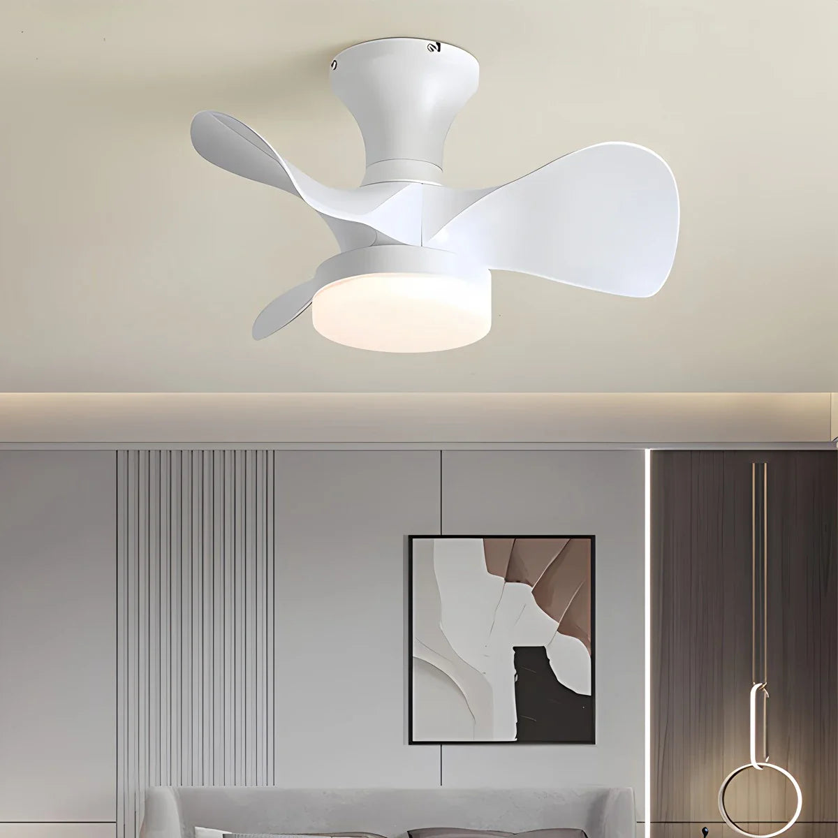Feyran Small Propeller Ceiling Fan With Light