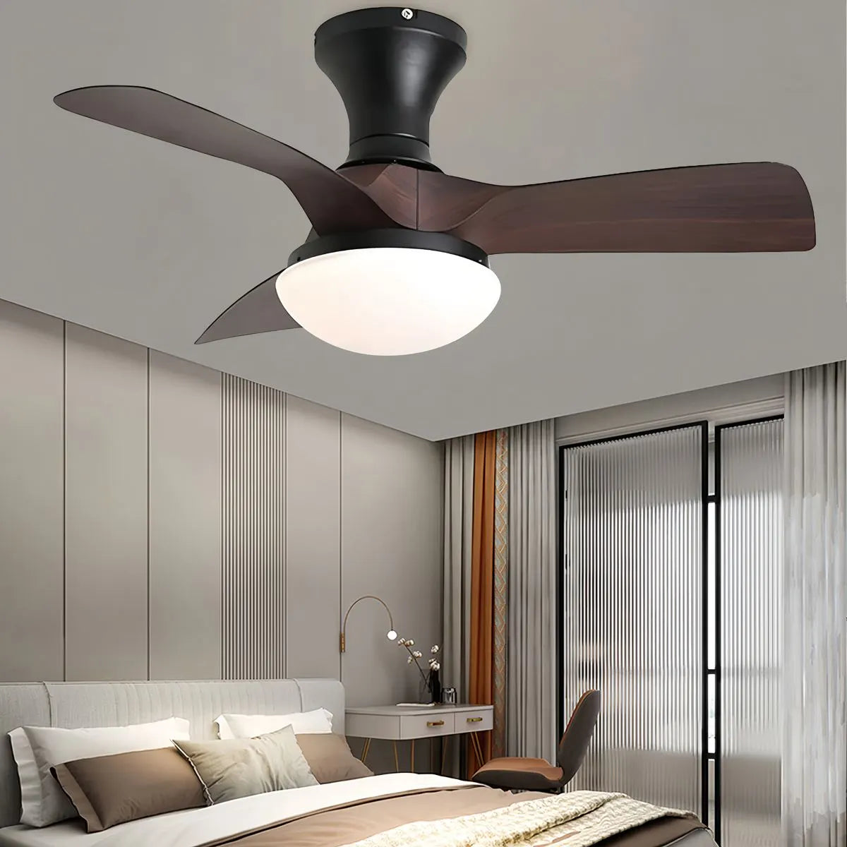 Feyran Small Propeller Ceiling Fan With Light