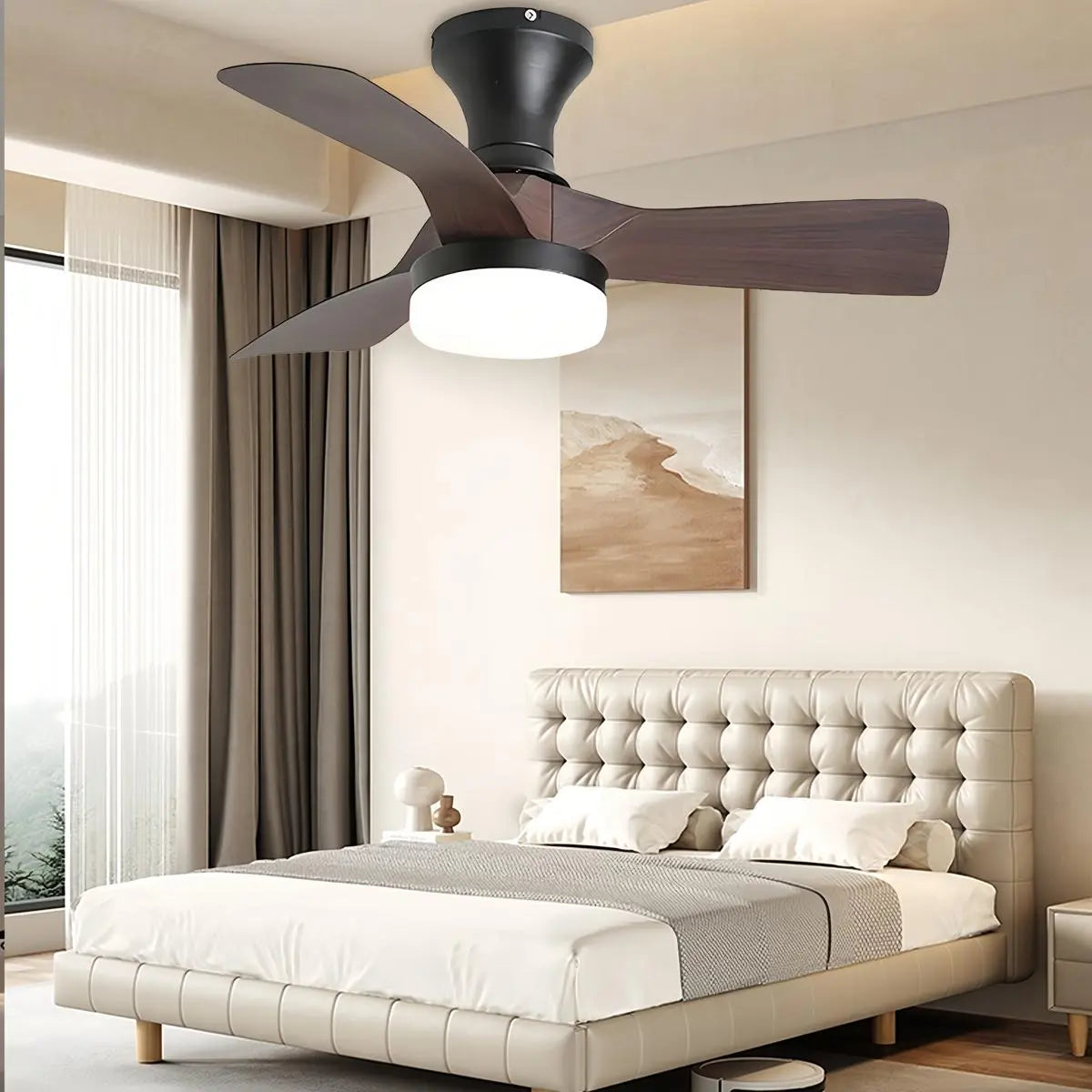 Feyran Small Propeller Ceiling Fan With Light