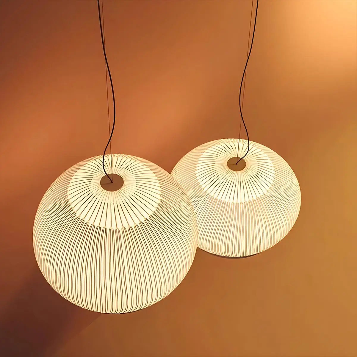 Feyran Spanish Designer Vintage Fabric Lantern Pendant Light