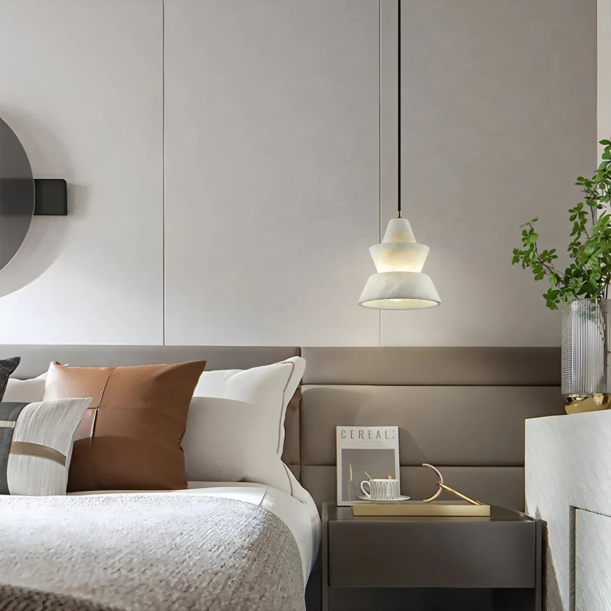 Feyran Spanish Alabaster Pendant Light Bedside Lamp