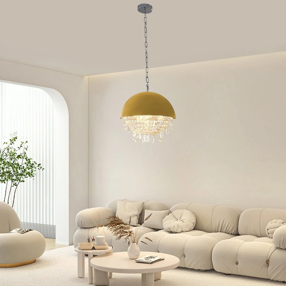 Feyran Spherical Crystal Chandelier Globe Pendant Light