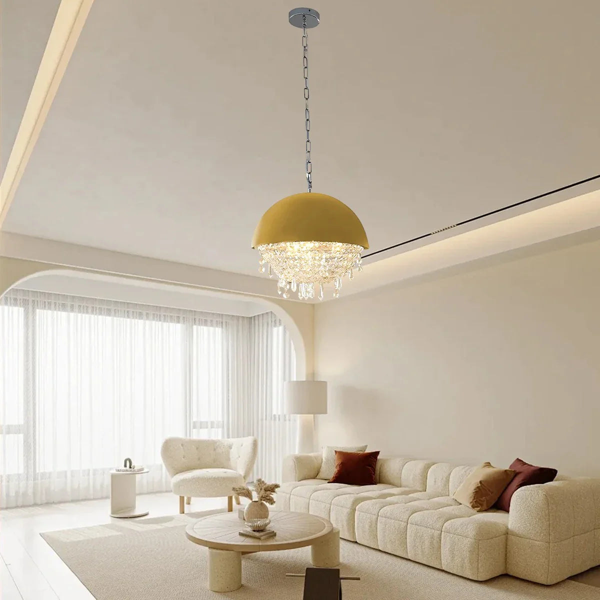 Feyran Spherical Crystal Chandelier Globe Pendant Light