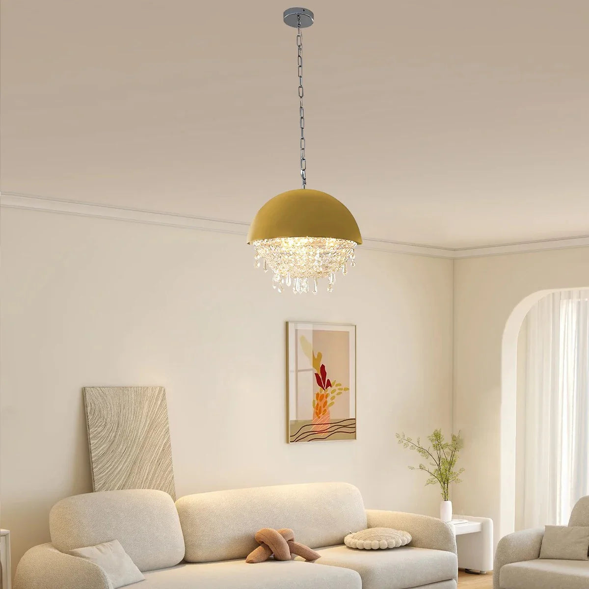 Feyran Spherical Crystal Chandelier Globe Pendant Light