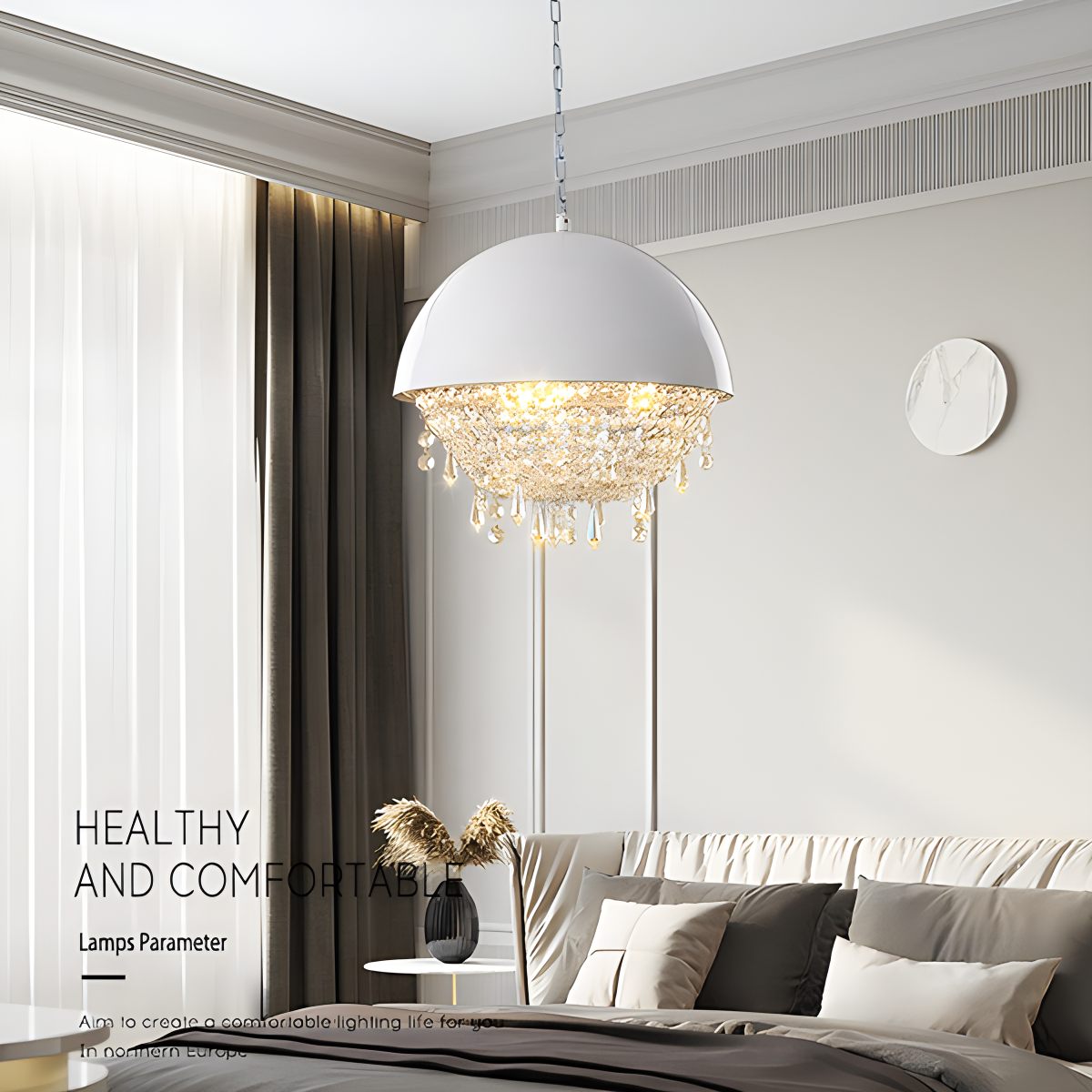 Feyran Spherical Crystal Chandelier Globe Pendant Light