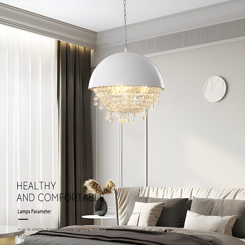Feyran Spherical Crystal Chandelier Globe Pendant Light