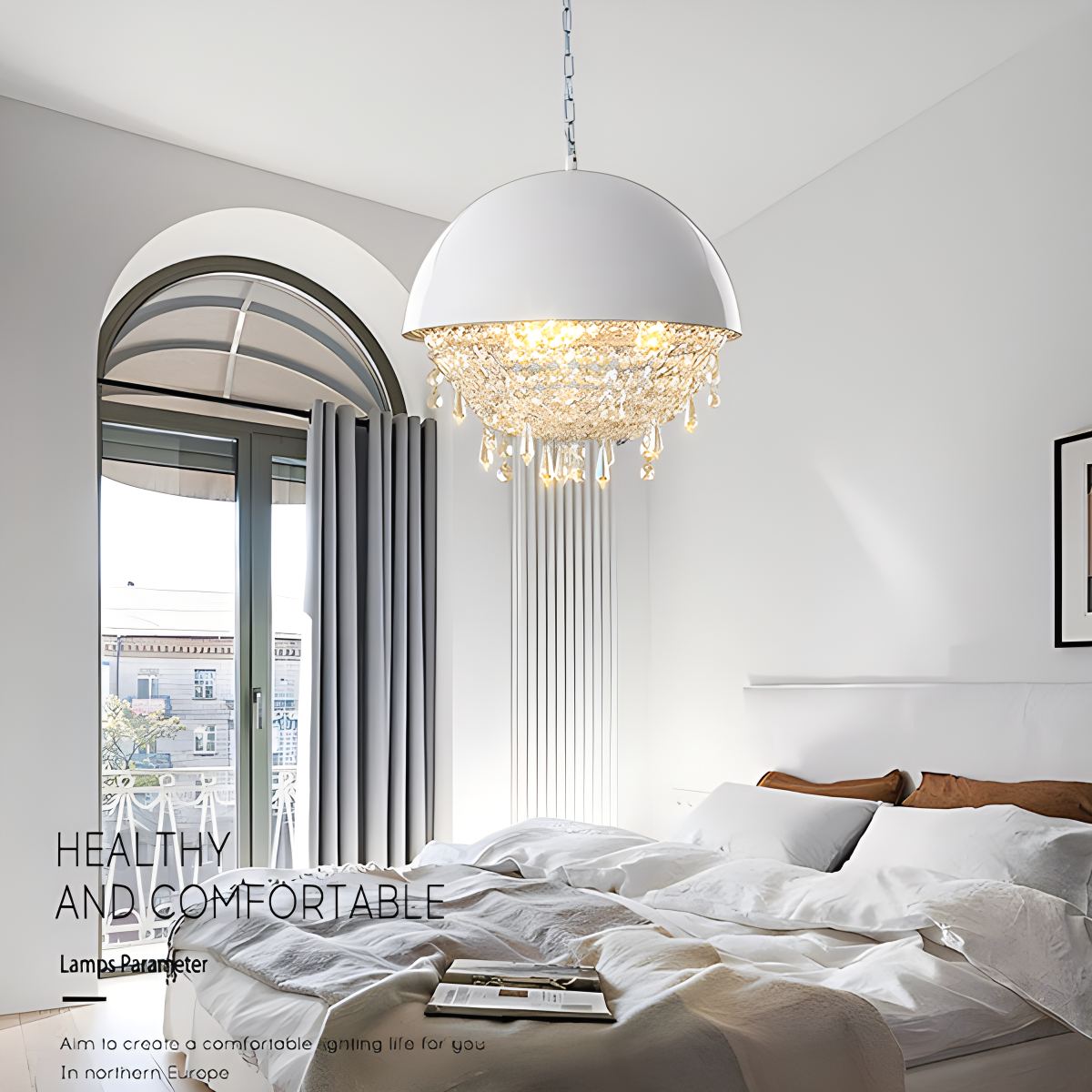 Feyran Spherical Crystal Chandelier Globe Pendant Light