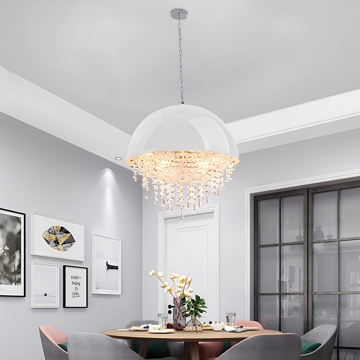 Feyran Spherical Crystal Chandelier Globe Pendant Light