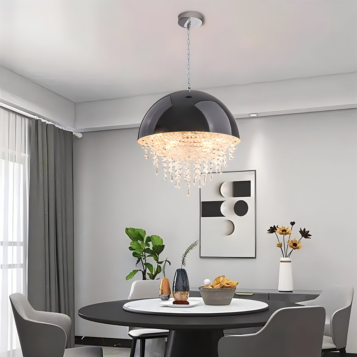 Feyran Spherical Crystal Chandelier Globe Pendant Light