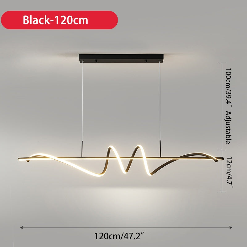 Feyran Wave Linear Chandelier for Dining Room