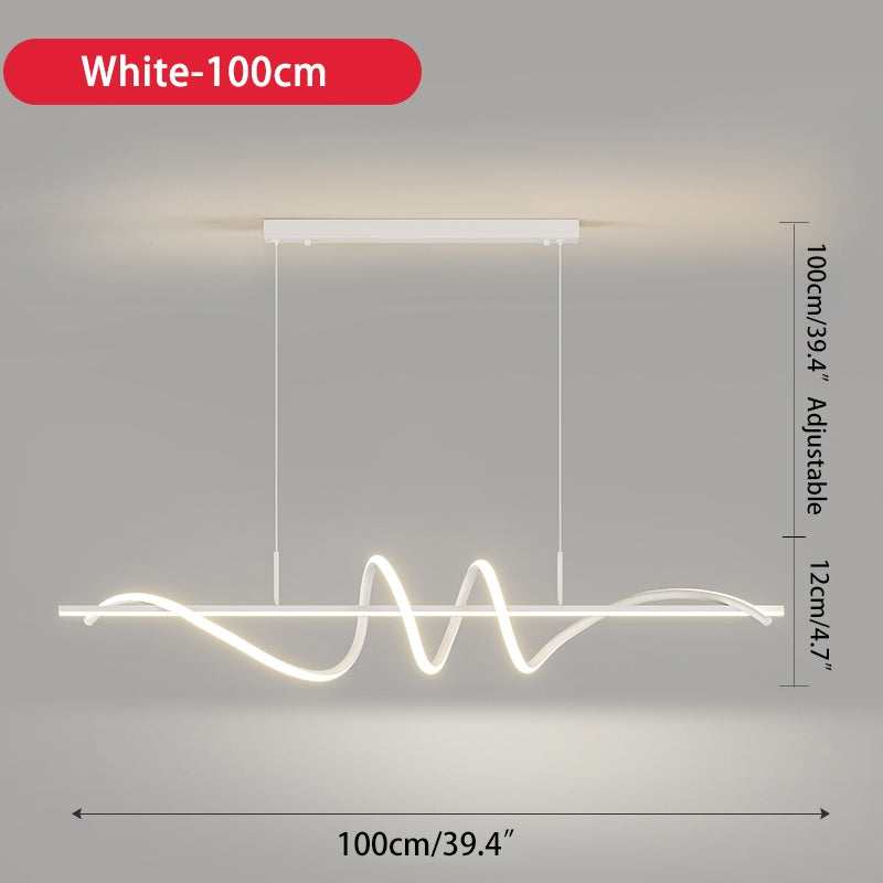Feyran Wave Linear Chandelier for Dining Room