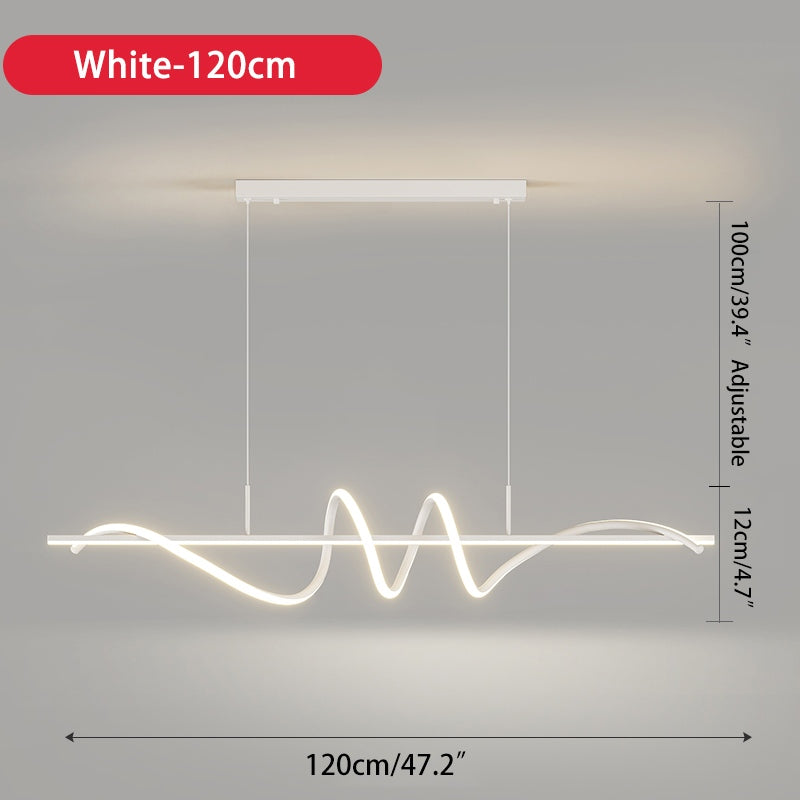 Feyran Wave Linear Chandelier for Dining Room