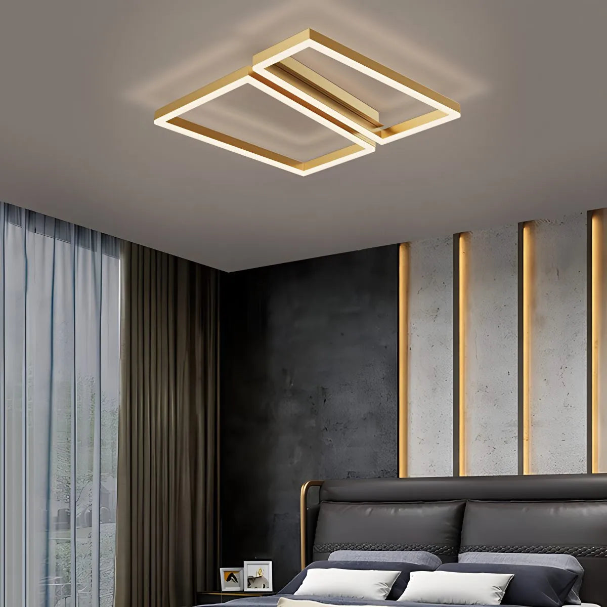 Feyran Modern Square Ceiling Lamp for Bedroom