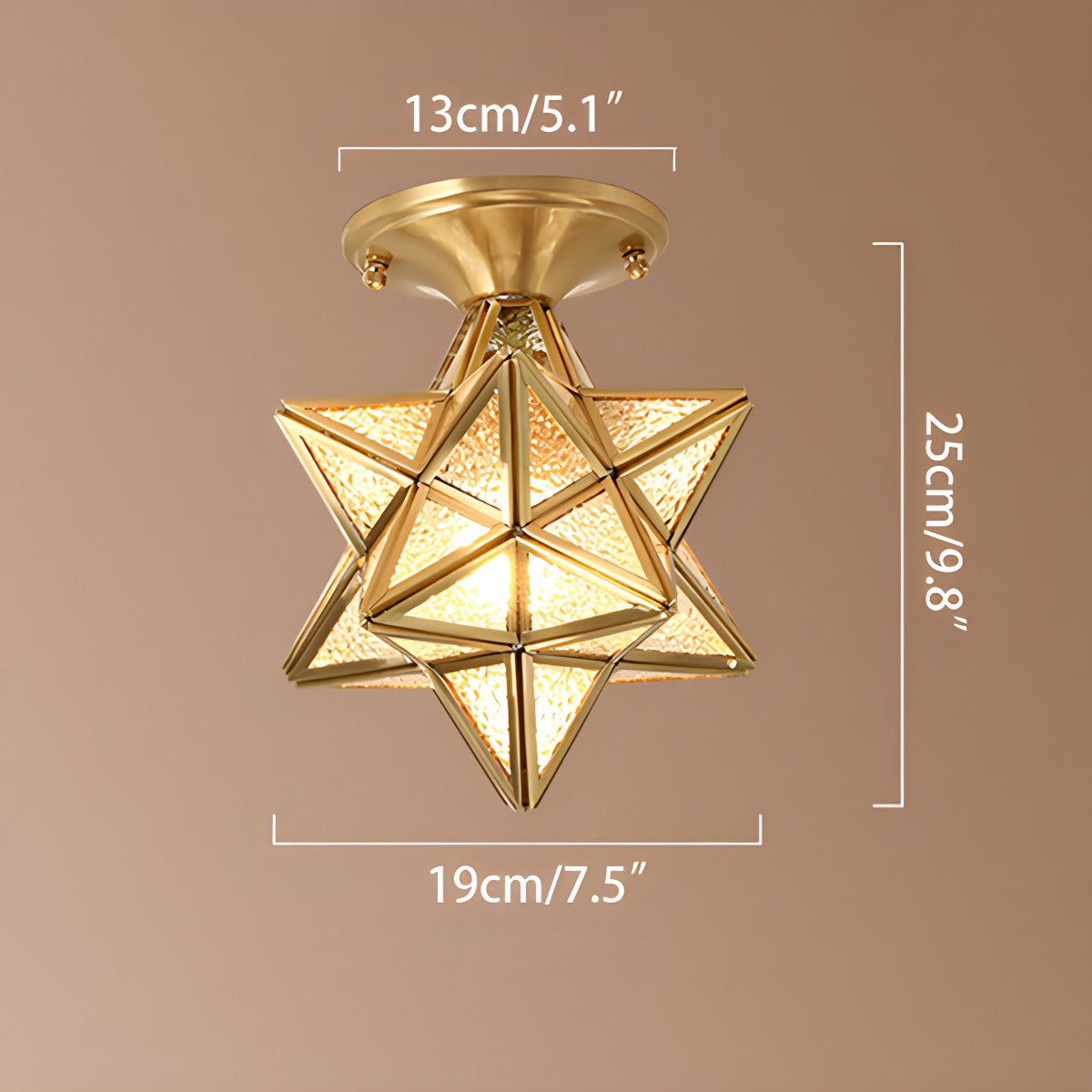 Feyran European Style Copper Glass Ceiling Lamp-A