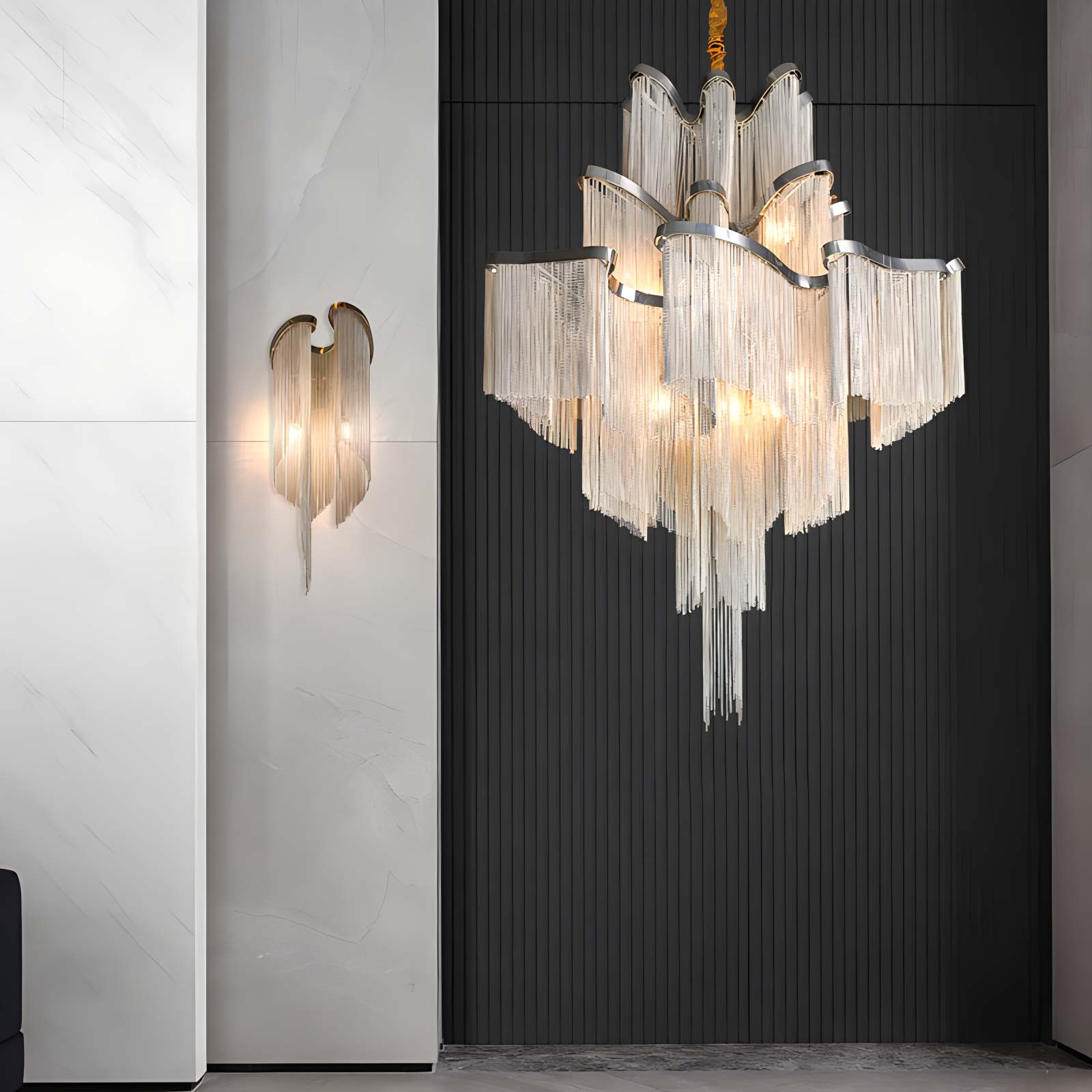 Feyran Aluminum Tassel LED Ceiling Chandelier
