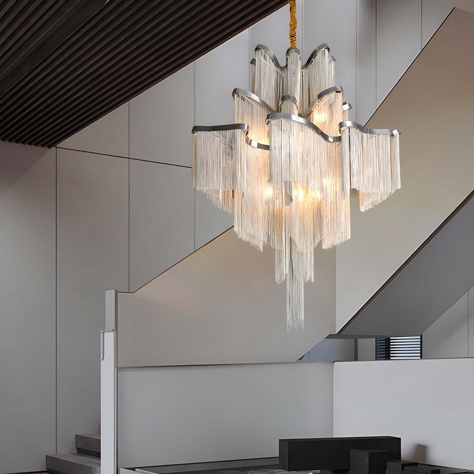 Feyran Aluminum Tassel LED Ceiling Chandelier