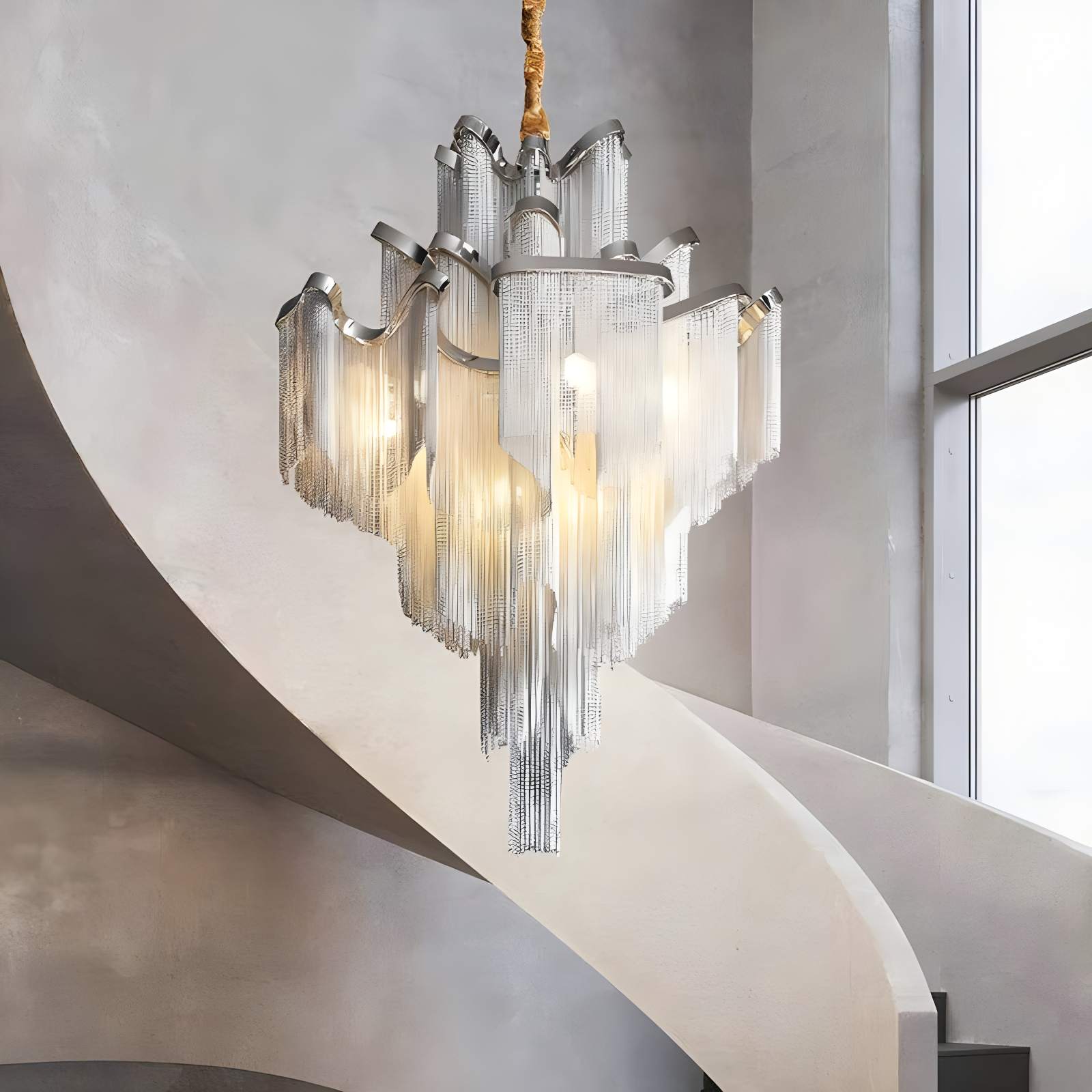 Feyran Aluminum Tassel LED Ceiling Chandelier