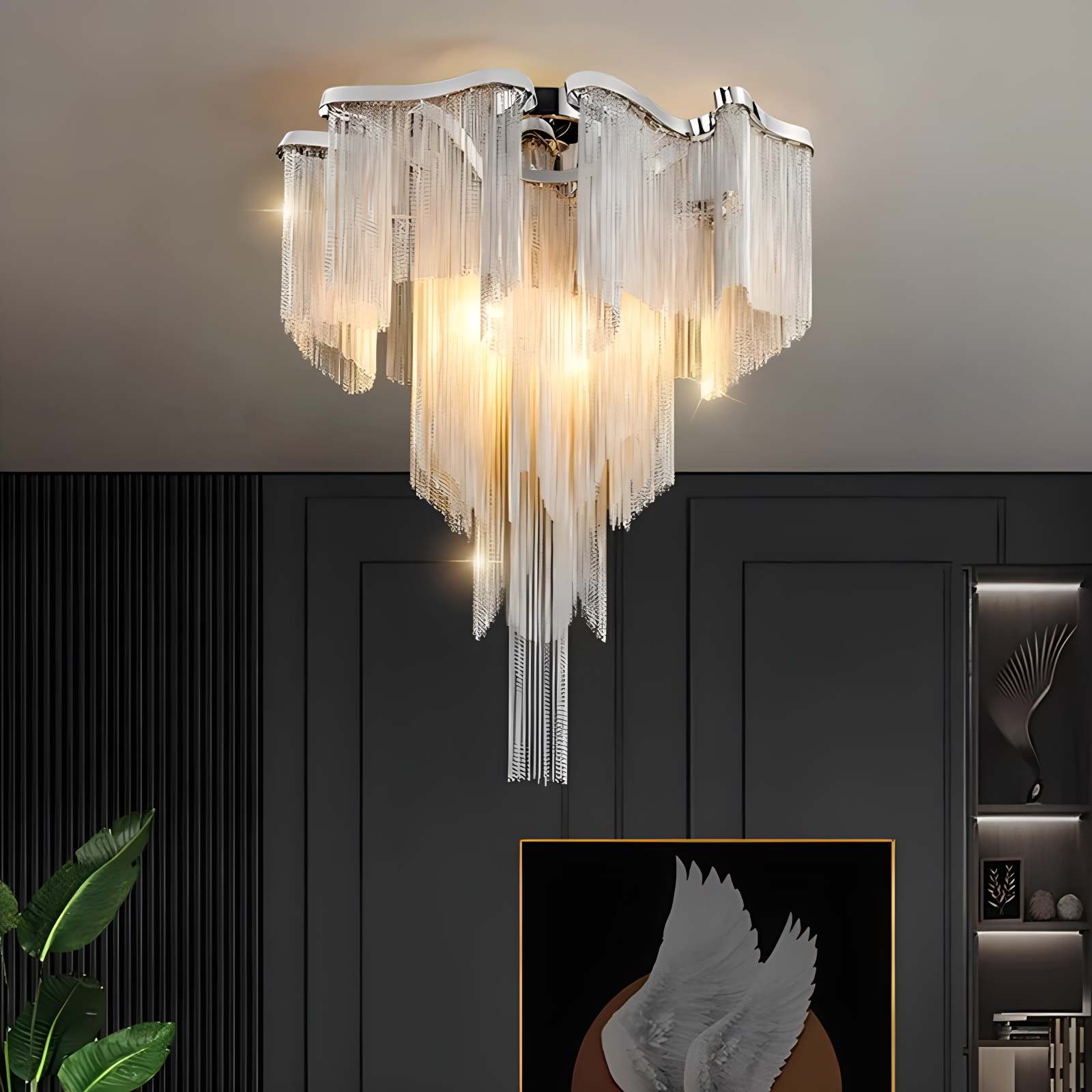 Feyran Aluminum Tassel LED Ceiling Chandelier