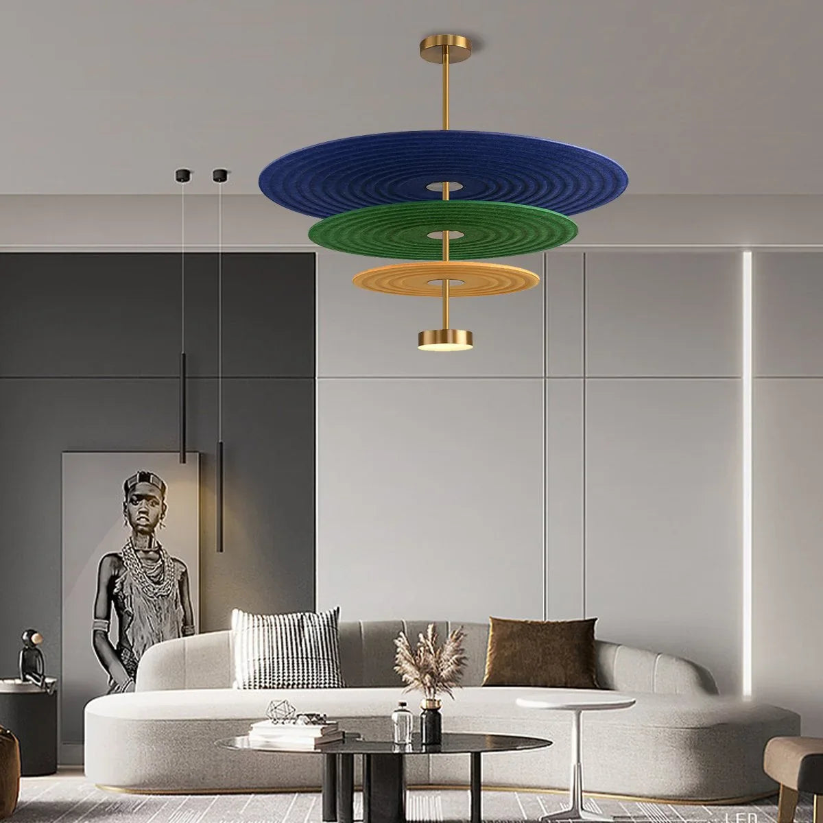 Feyran Three Layer Disk Acoustic Chandelier