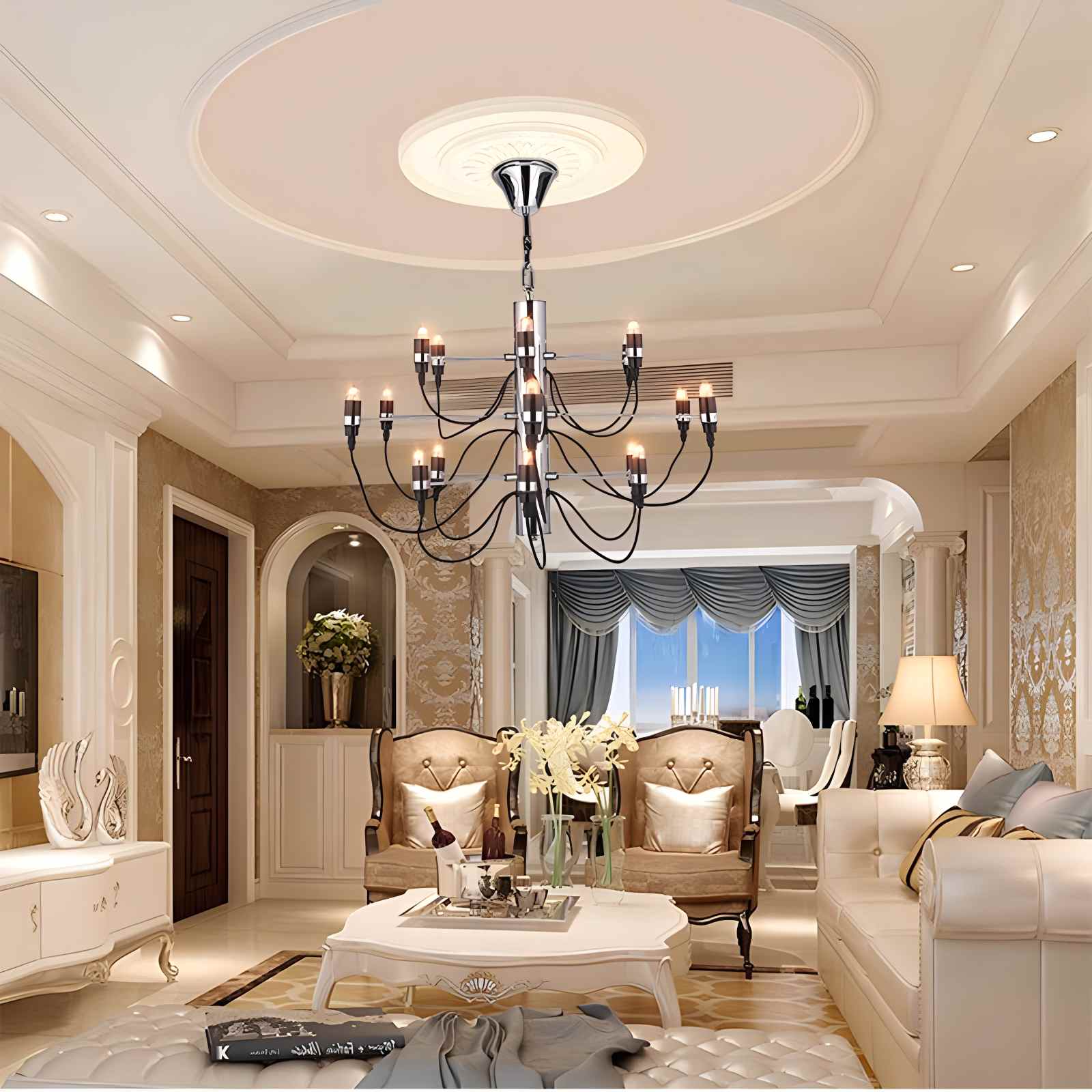 Feyran Tiered Modern Candle Chandelier