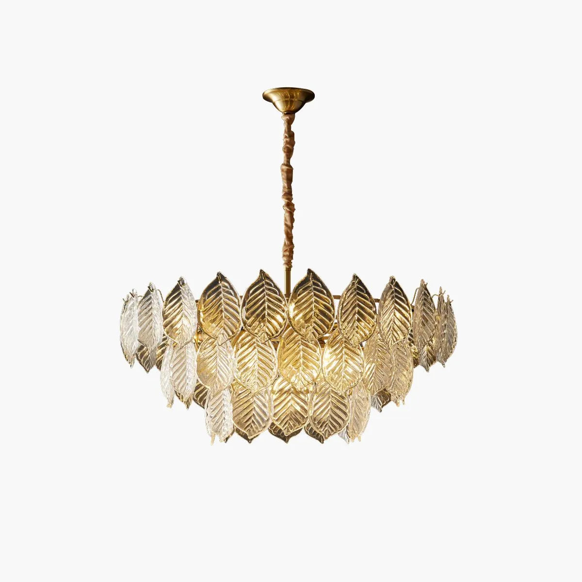 Feyran Tiered Glass Leaf Chandelier