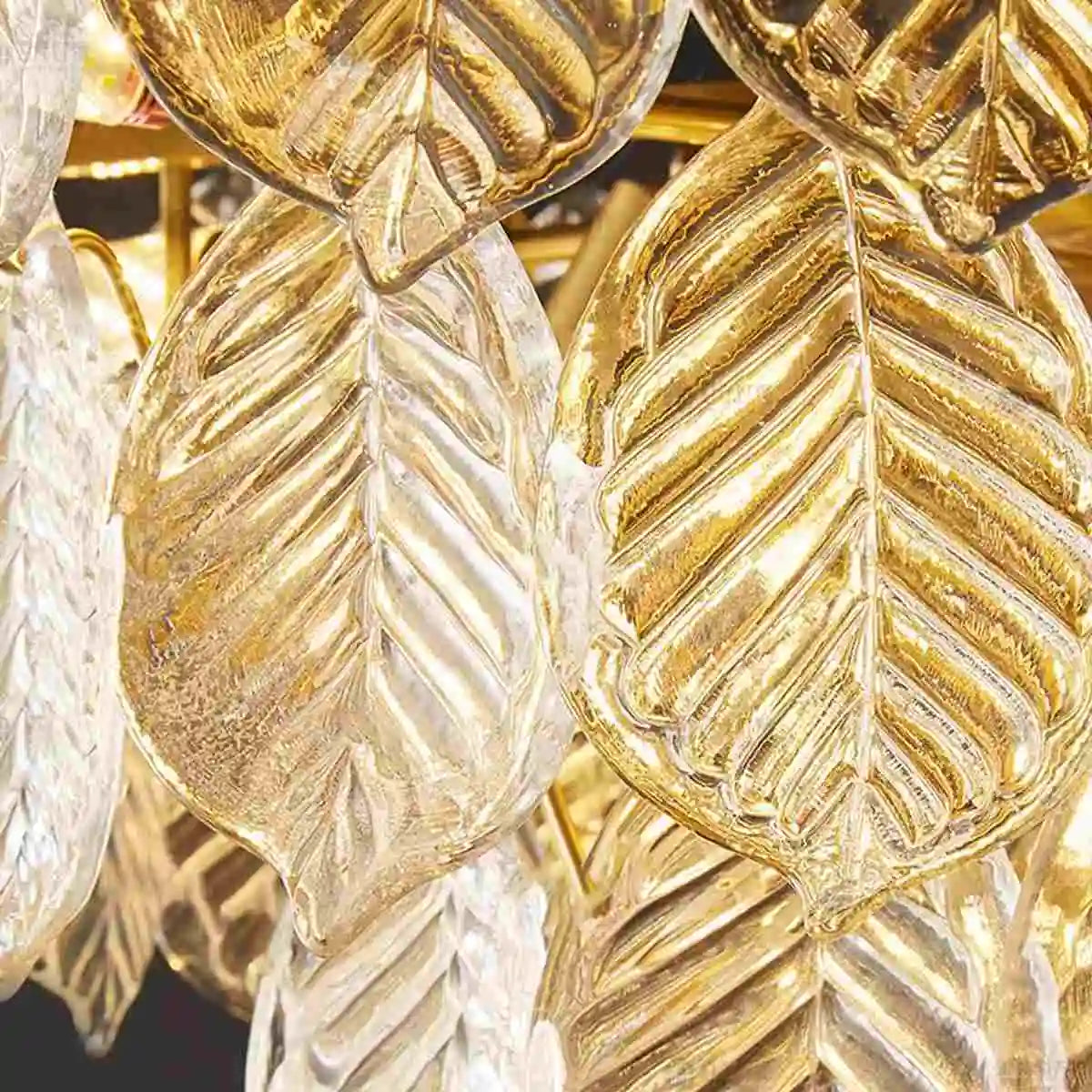 Feyran Tiered Glass Leaf Chandelier