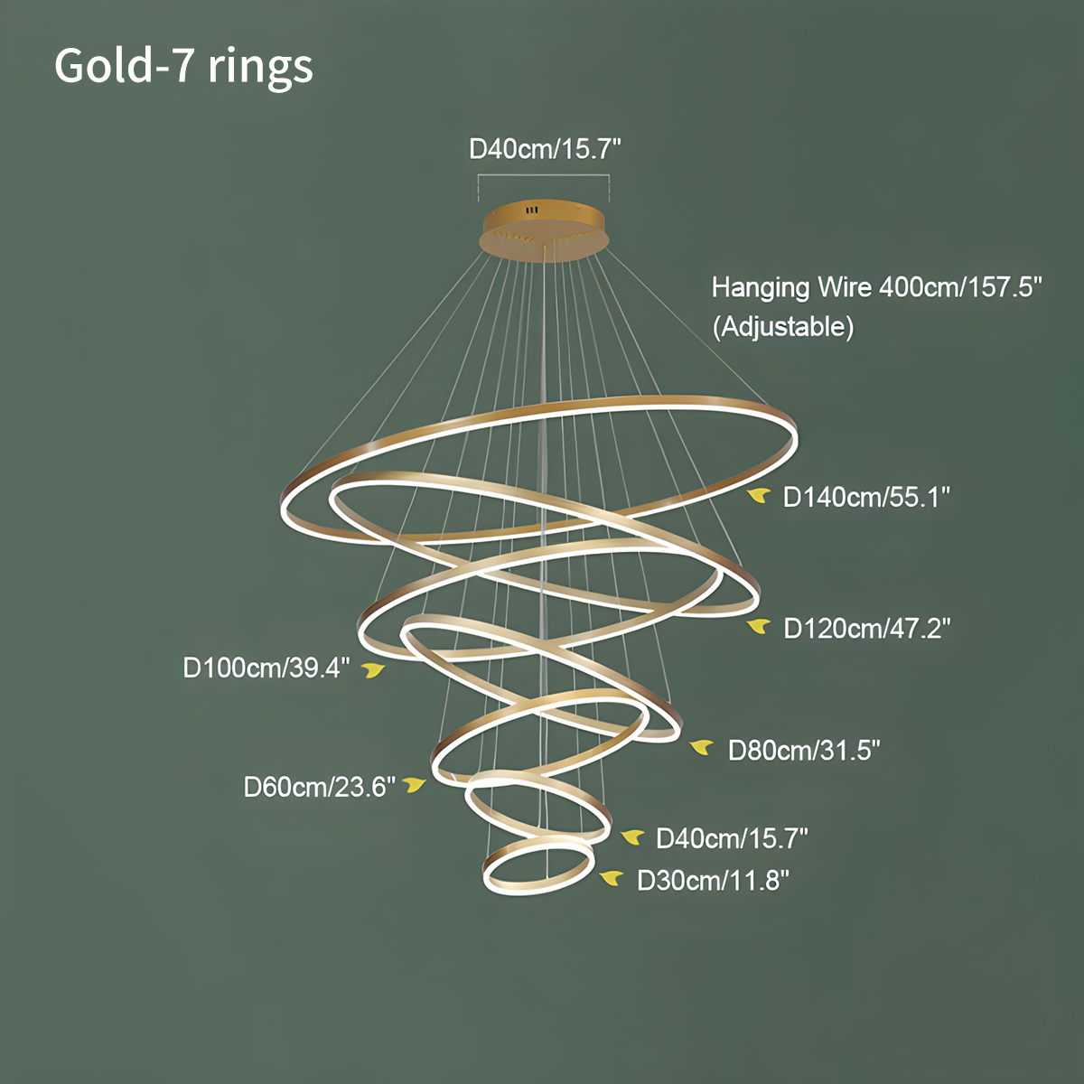 Feyran Tiered Ring Chandelier with Multi-Layer Rings