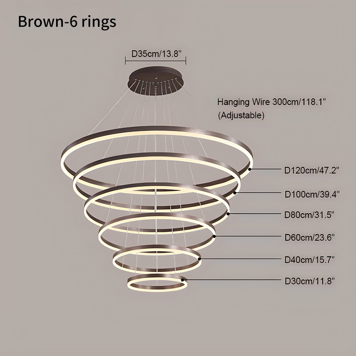 Feyran Tiered Ring Chandelier with Multi-Layer Rings