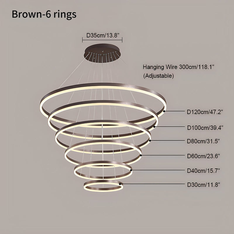 Feyran Tiered Ring Chandelier with Multi-Layer Rings