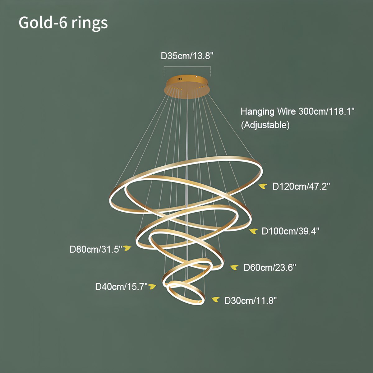 Feyran Tiered Ring Chandelier with Multi-Layer Rings