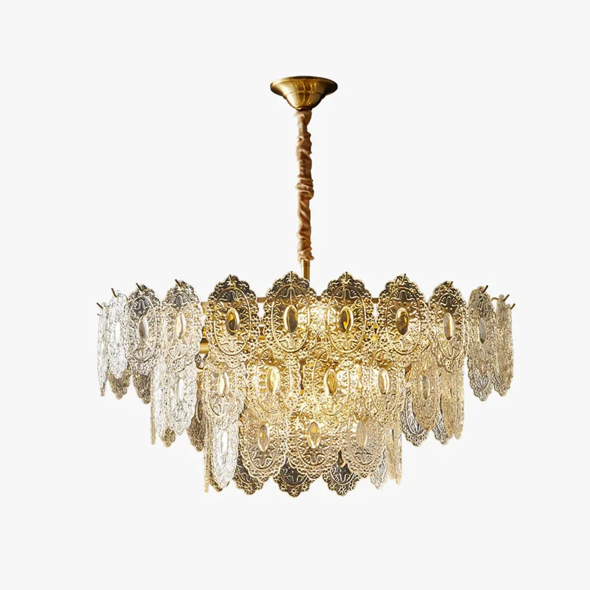 Feyran Tiered Textured Glass Chandelier