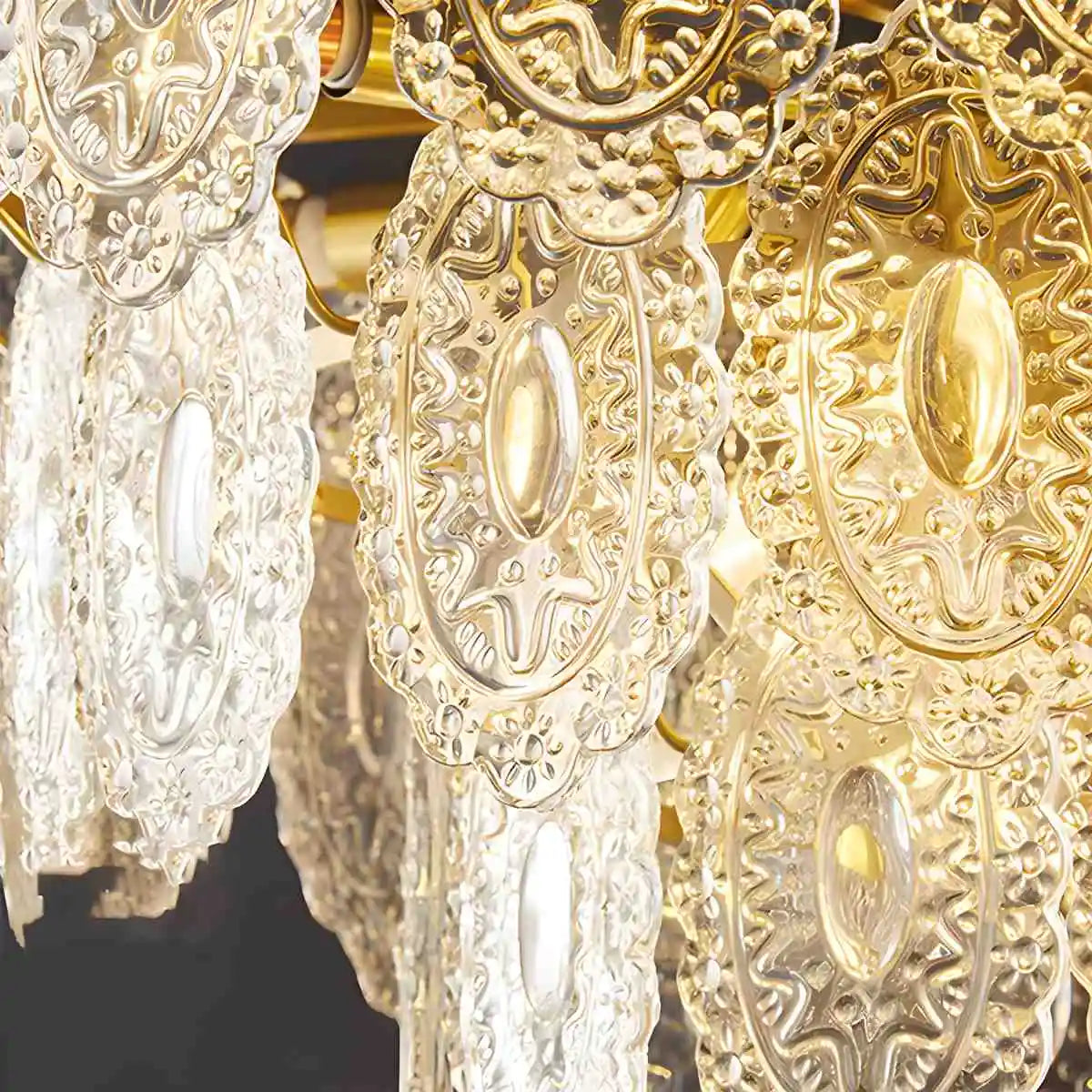 Feyran Tiered Textured Glass Chandelier