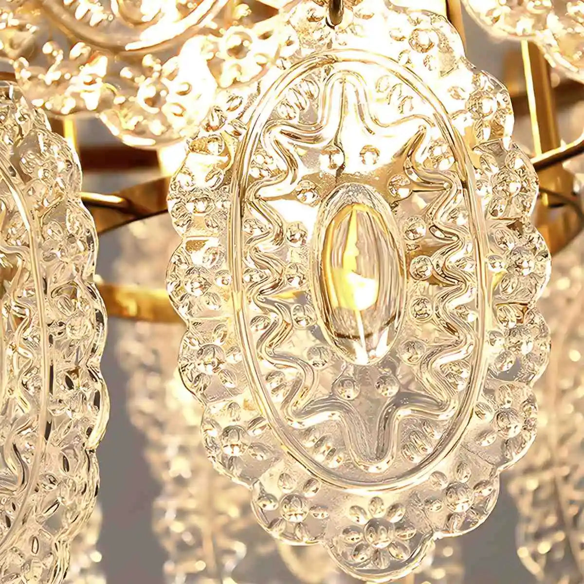 Feyran Tiered Textured Glass Chandelier