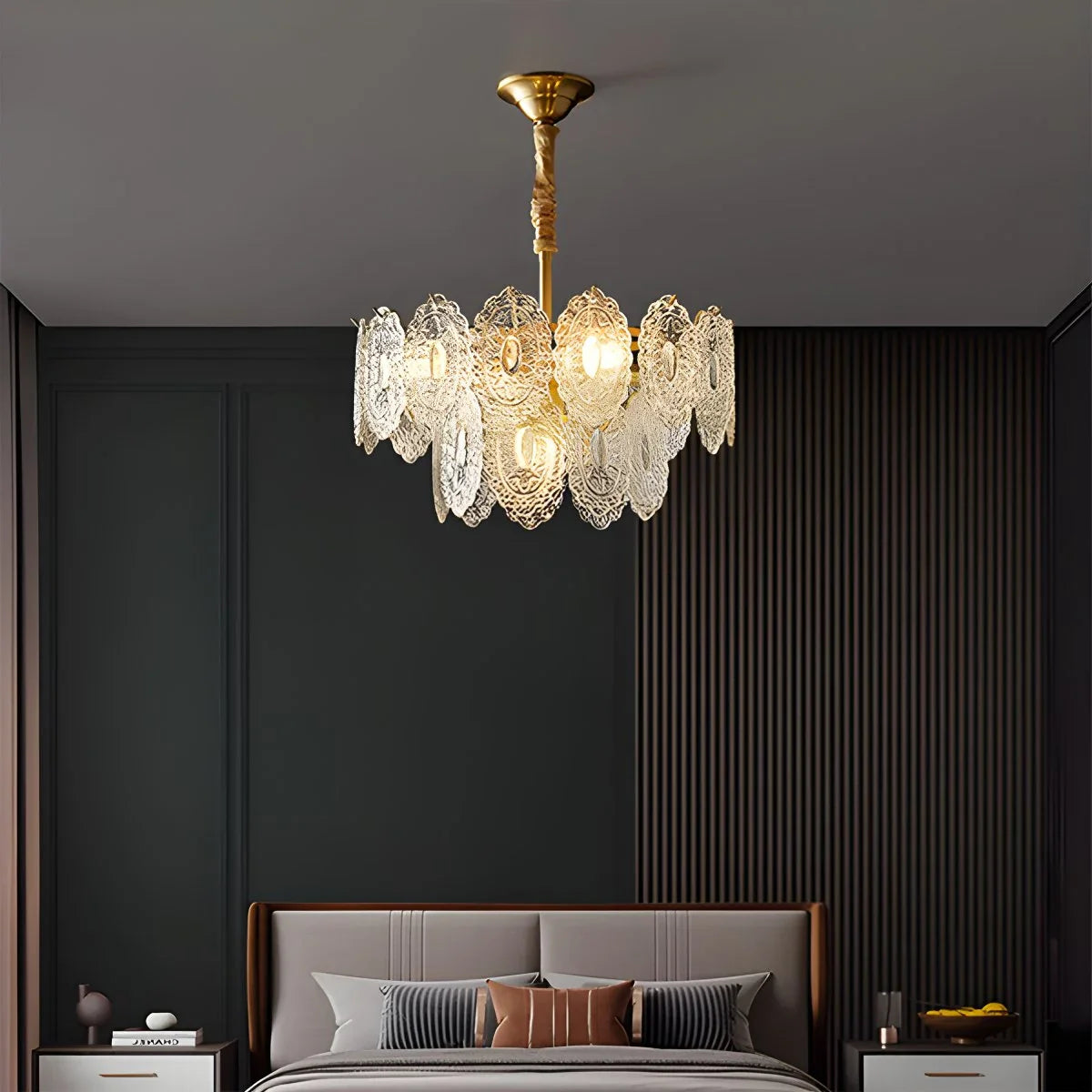 Feyran Tiered Textured Glass Chandelier