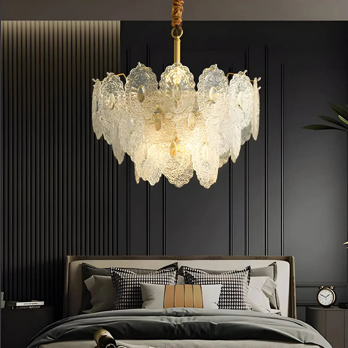 Feyran Tiered Textured Glass Chandelier