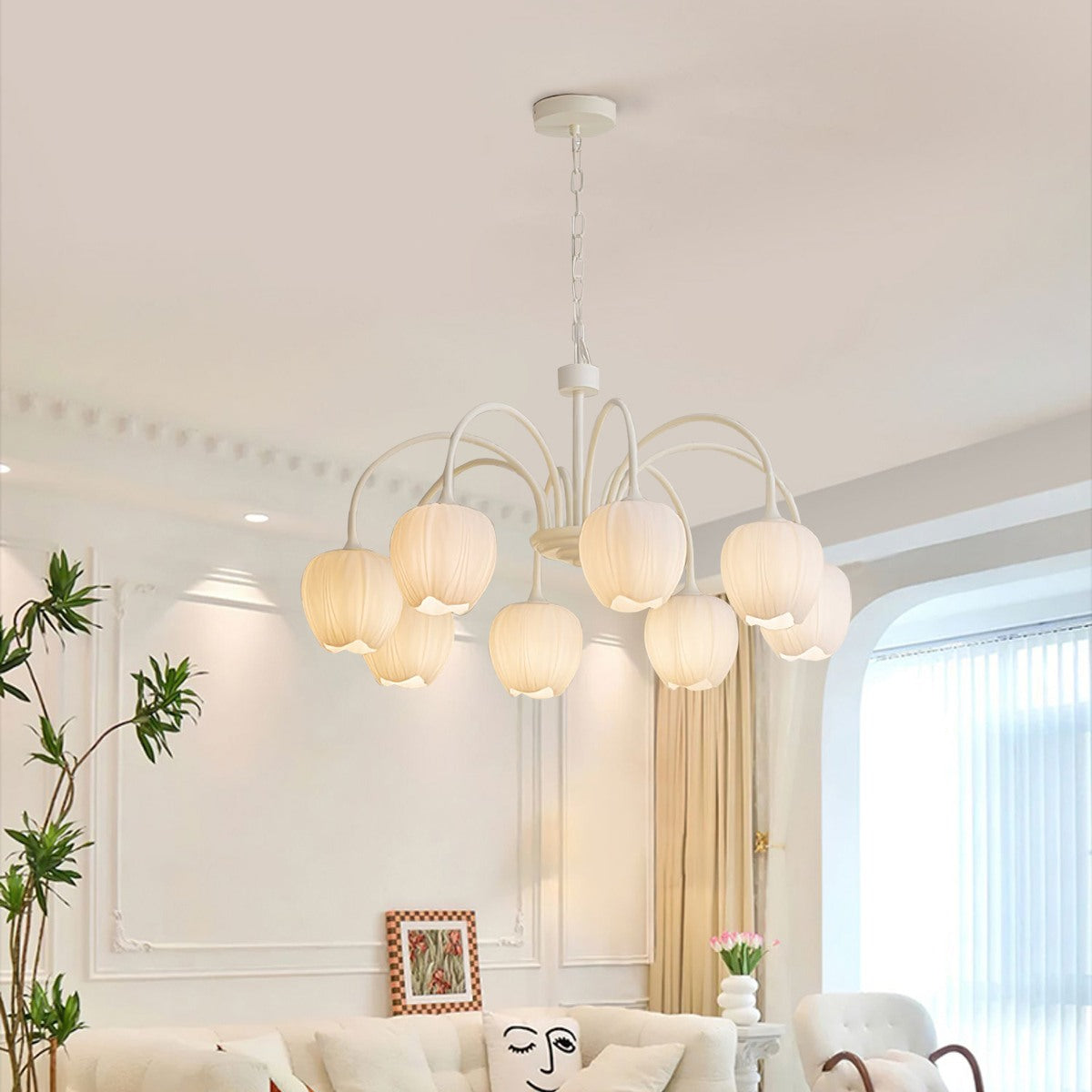 Feyran French Romance Tulip Matcha Chandelier