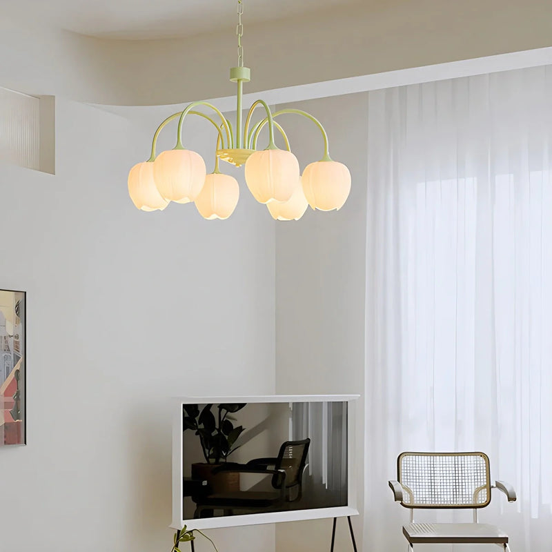 Feyran French Romance Tulip Matcha Chandelier
