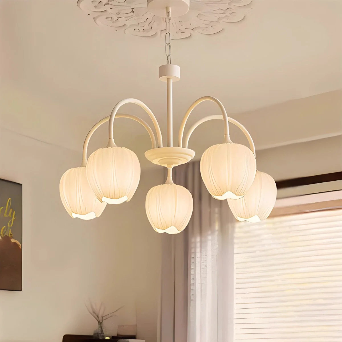 Feyran French Romance Tulip Matcha Chandelier
