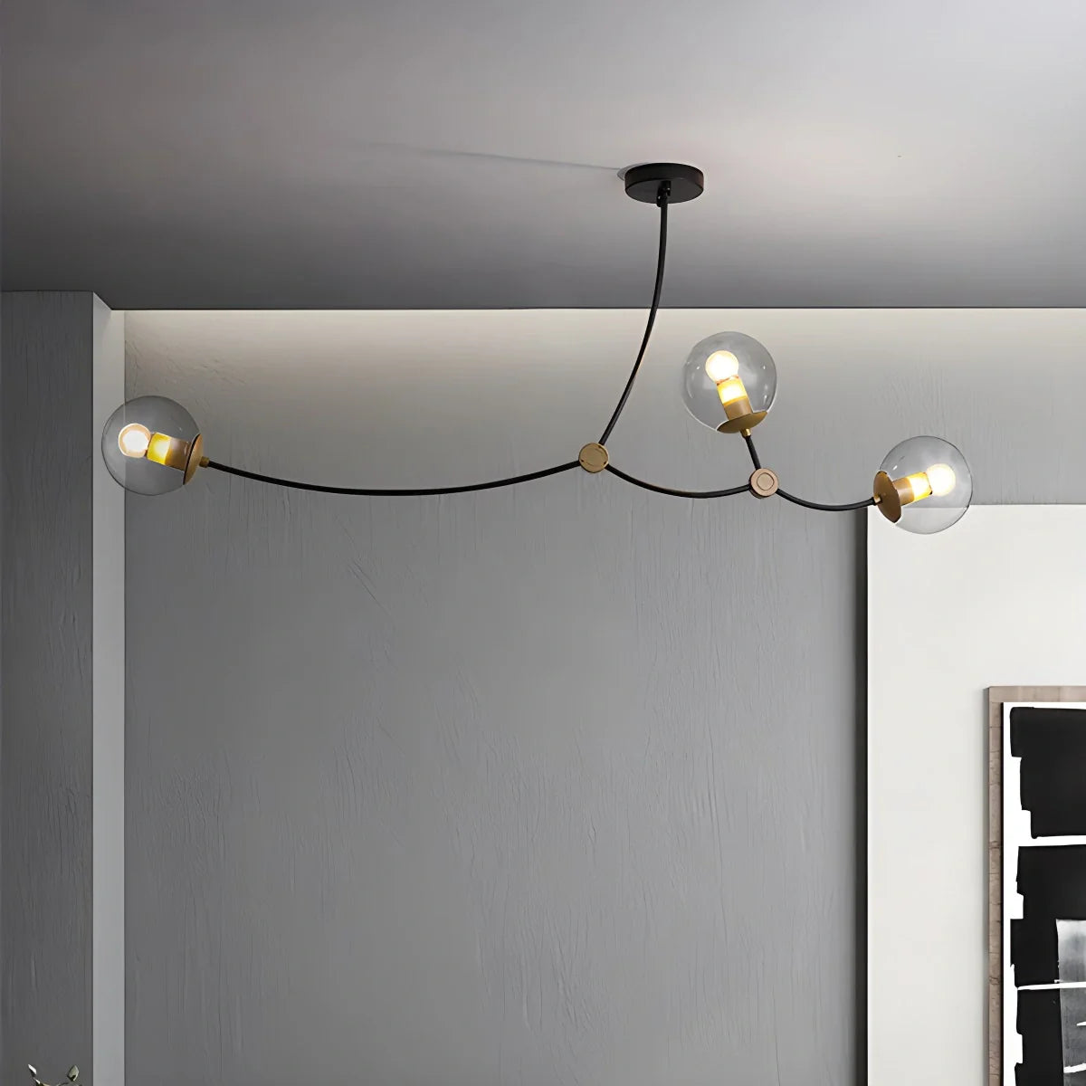Feyran Minimalist Sputnik Globe Glass Chandelier