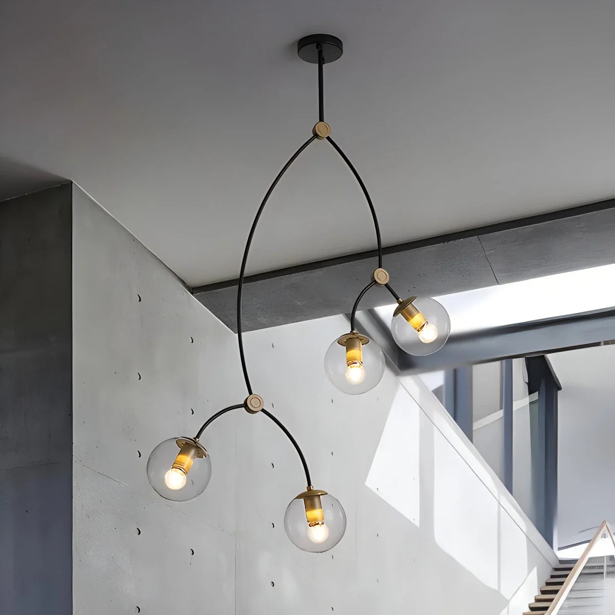 Feyran Minimalist Sputnik Globe Glass Chandelier