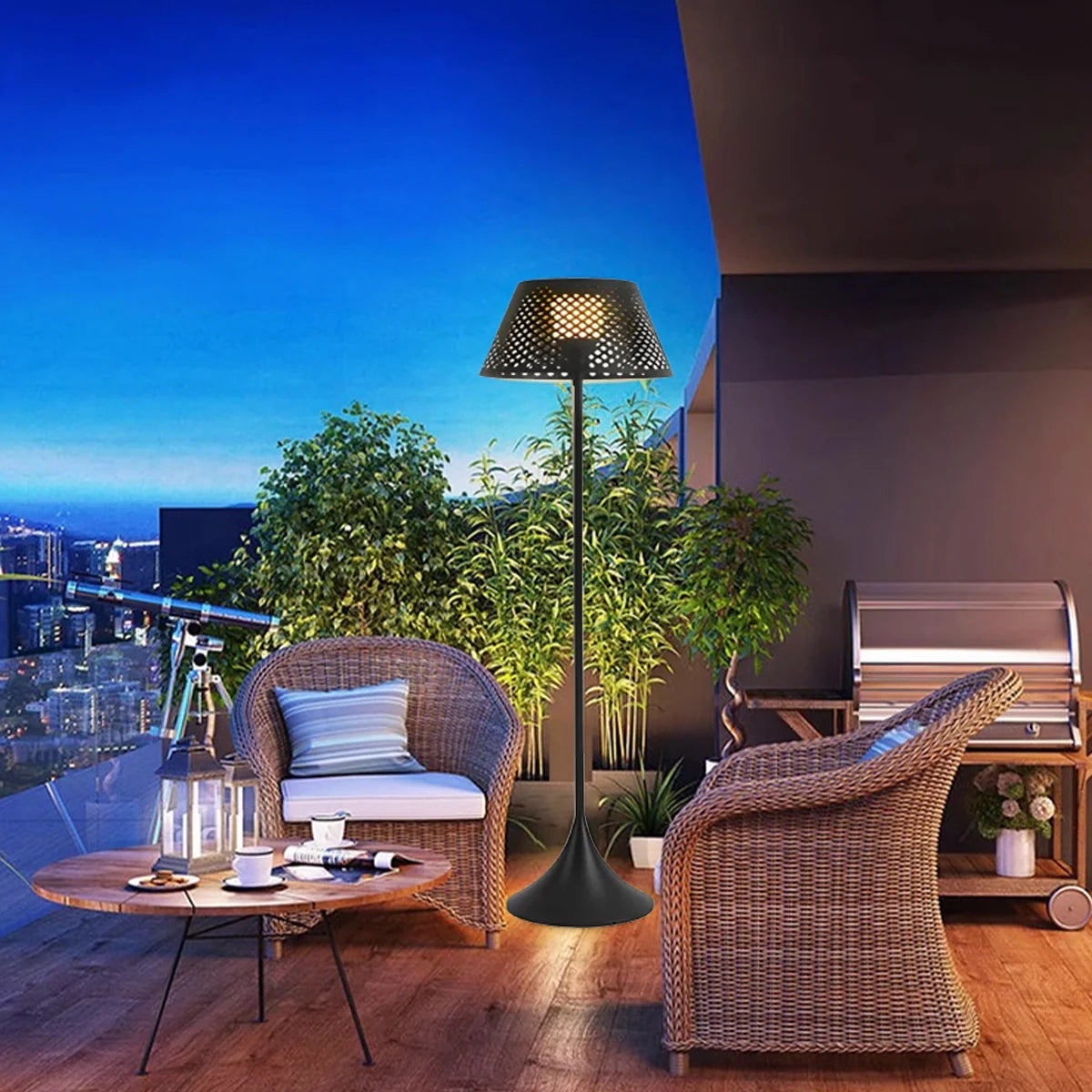 Feyran Vine Woven Floor Lamp for Outdoor
