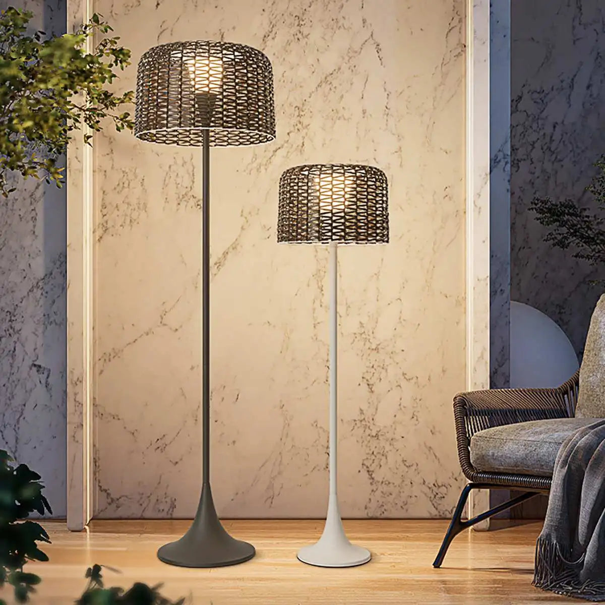 Feyran Vine Woven Floor Lamp for Outdoor
