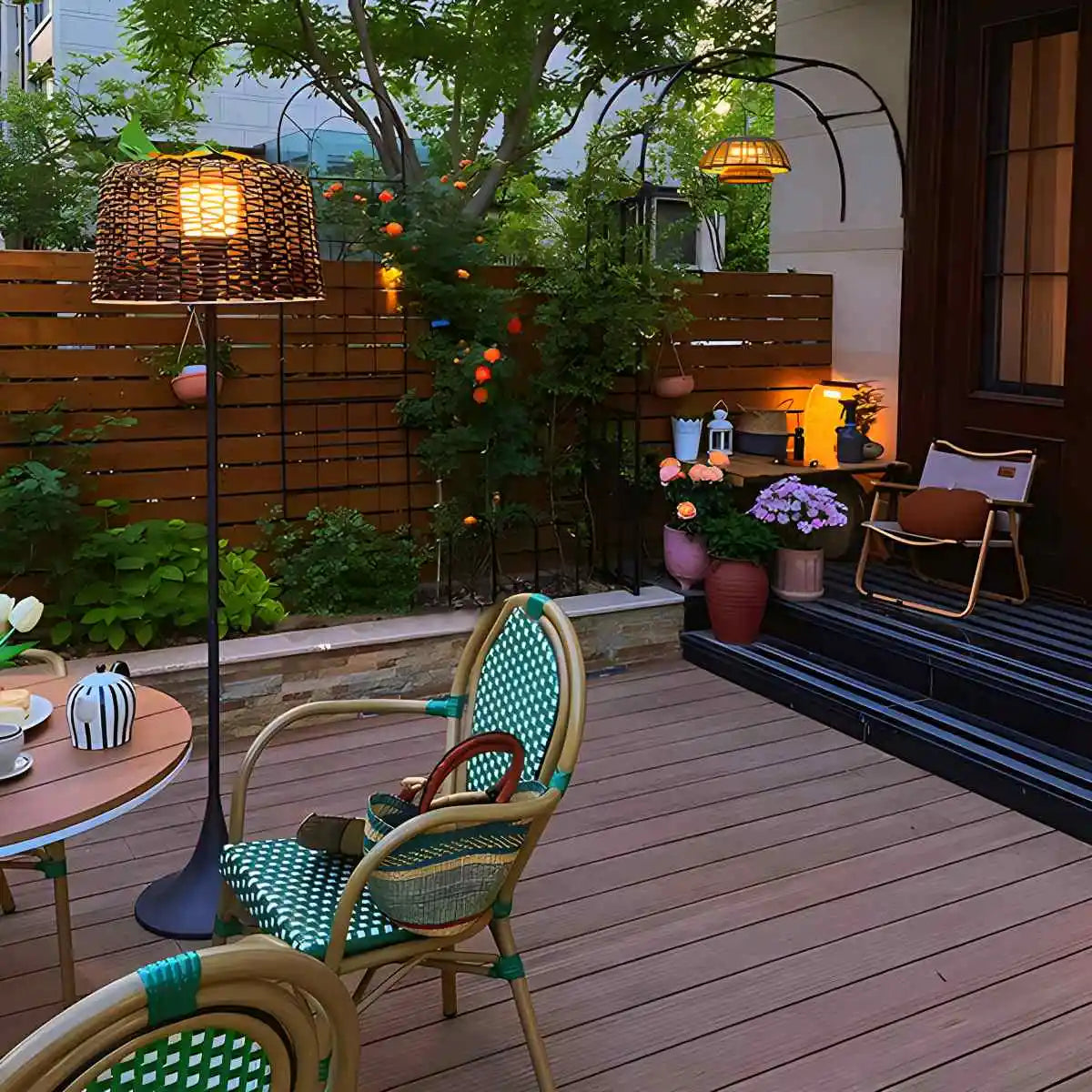 Feyran Vine Woven Floor Lamp for Outdoor